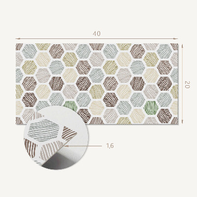 Panneau mural pvc Motif hexagonal avec des lignes