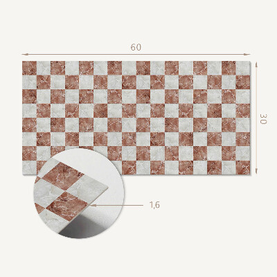 Revêtement mural intérieur Motif en damier de marbre