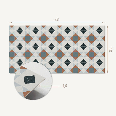 Panneau décoratif intérieur Motif de carreaux géométriques