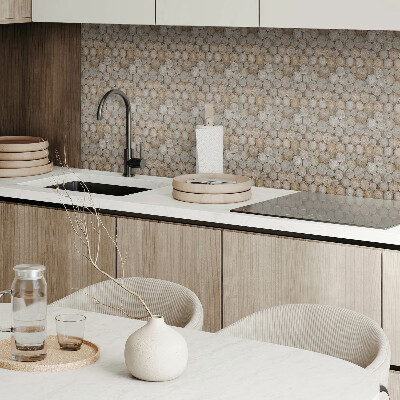Panneau décoratif intérieur Motif avec des cercles en bois