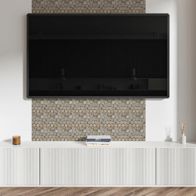 Panneau décoratif intérieur Motif avec des cercles en bois
