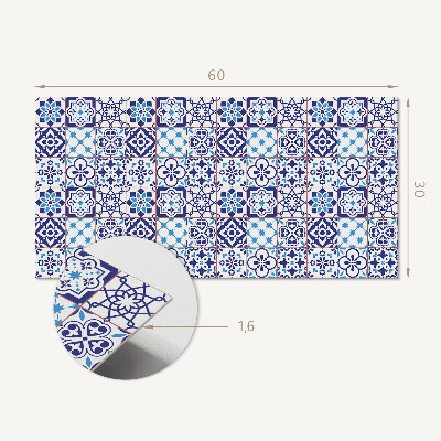 Panneau mural pvc Motif mosaïque avec des fleurs