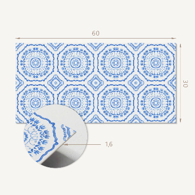 Panneau mural pvc Motif floral en cercles