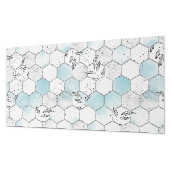Revêtement mural intérieur Motif hexagonal avec des feuilles