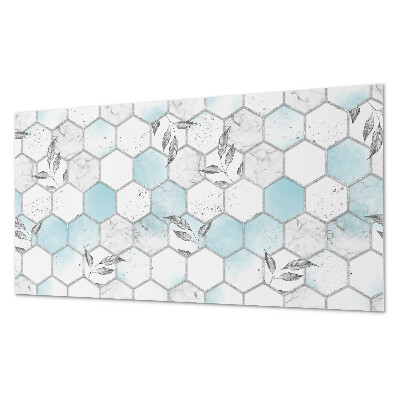 Revêtement mural intérieur Motif hexagonal avec des feuilles