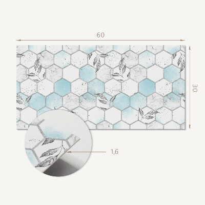 Revêtement mural intérieur Motif hexagonal avec des feuilles