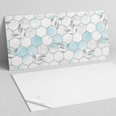 Revêtement mural intérieur Motif hexagonal avec des feuilles