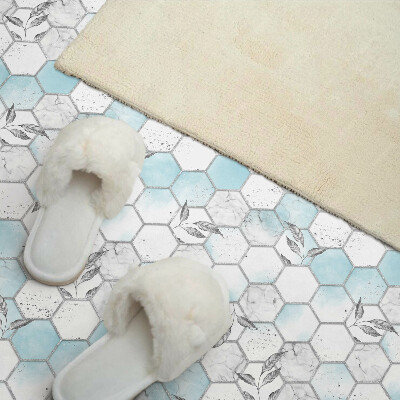 Revêtement mural intérieur Motif hexagonal avec des feuilles