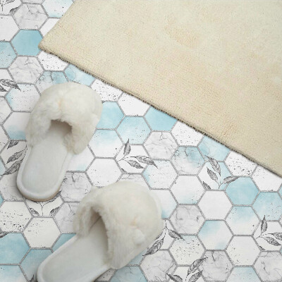 Revêtement mural intérieur Motif hexagonal avec des feuilles