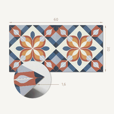 Panneau mural pvc Motif floral géométrique