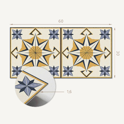 Revêtement mural intérieur Modèle de boussole avec des étoiles