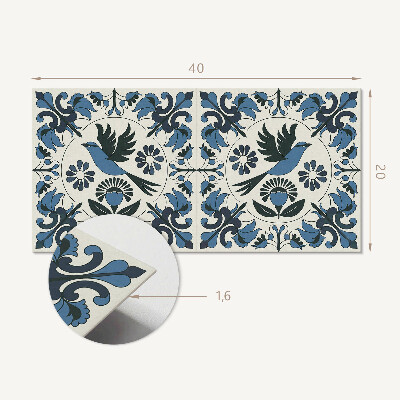 Revêtement mural intérieur Motif avec des oiseaux et des fleurs