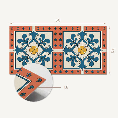 Revêtement mural intérieur Motif folklorique avec des fleurs