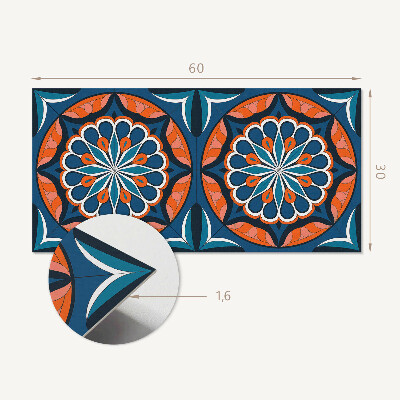 Revêtement mural intérieur Motif mandala avec des feuilles