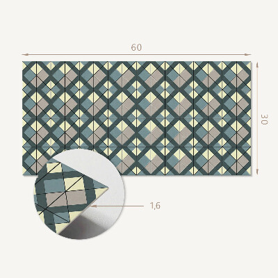 Panneau décoratif intérieur Motif à carreaux géométriques