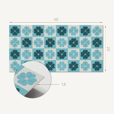 Revêtement mural intérieur Motif à carreaux floraux