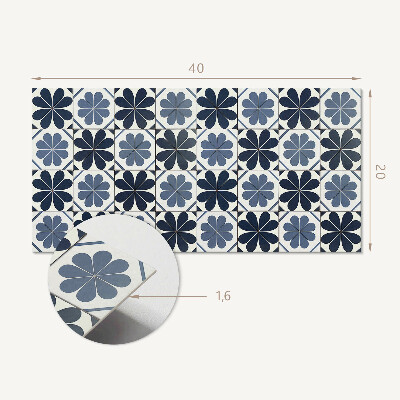 Panneau mural pvc Motif floral sur carrelage