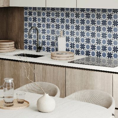 Panneau mural pvc Motif floral sur carrelage