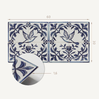 Panneau décoratif intérieur Motif d'oiseau parmi les plantes