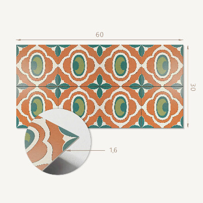 Panneau mural pvc Motif mosaïque avec un motif végétal