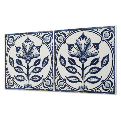 Panneau mural pvc Motif floral sur le carrelage