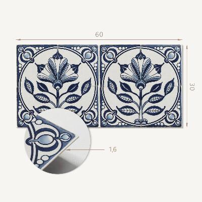 Panneau mural pvc Motif floral sur le carrelage