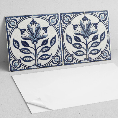 Panneau mural pvc Motif floral sur le carrelage