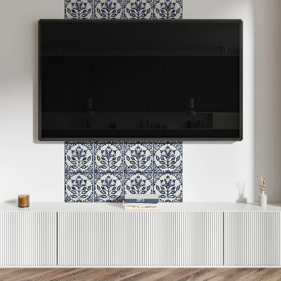 Panneau mural pvc Motif floral sur le carrelage