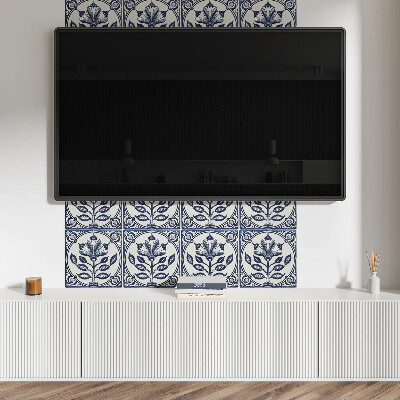 Panneau mural pvc Motif floral sur le carrelage