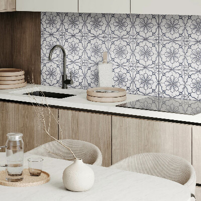 Panneau mural pvc Motif floral sur le carrelage