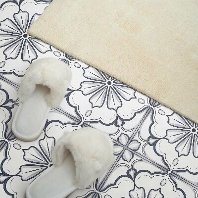 Panneau mural pvc Motif floral sur le carrelage