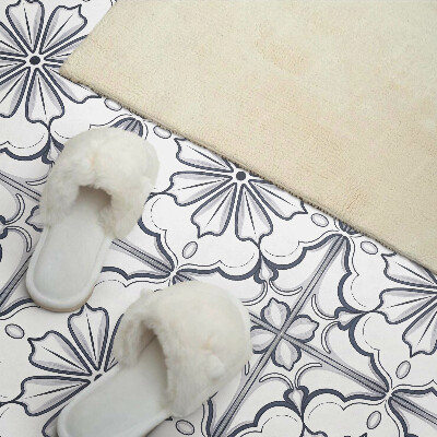 Panneau mural pvc Motif floral sur le carrelage