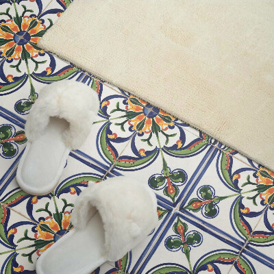 Revêtement mural intérieur Motif floral sur le carrelage