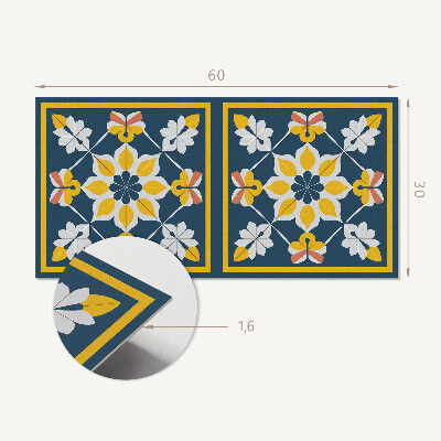 Panneau mural pvc Motif floral en symétrie