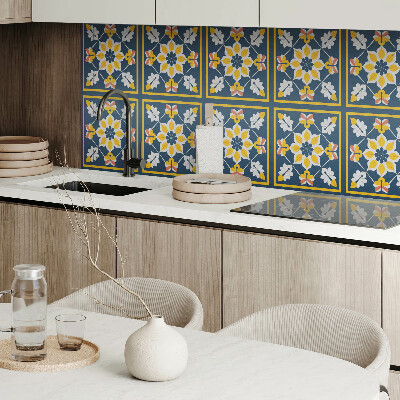 Panneau mural pvc Motif floral en symétrie