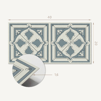 Revêtement mural intérieur Motif floral sur carrelage