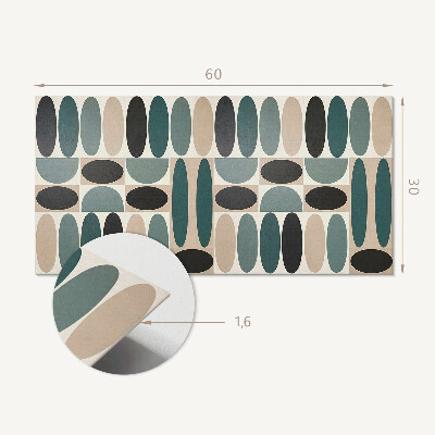 Panneau mural pvc Motif de formes ovales