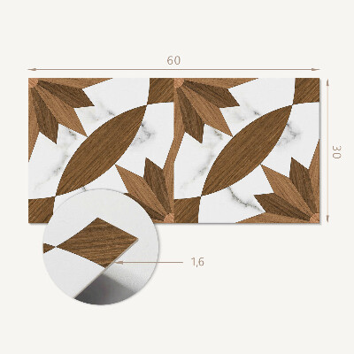 Panneau décoratif intérieur Motif géométrique avec du bois