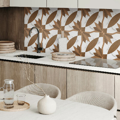 Panneau décoratif intérieur Motif géométrique avec du bois