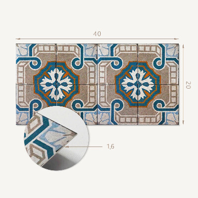 Panneau mural pvc Motif en mosaïque avec ornements