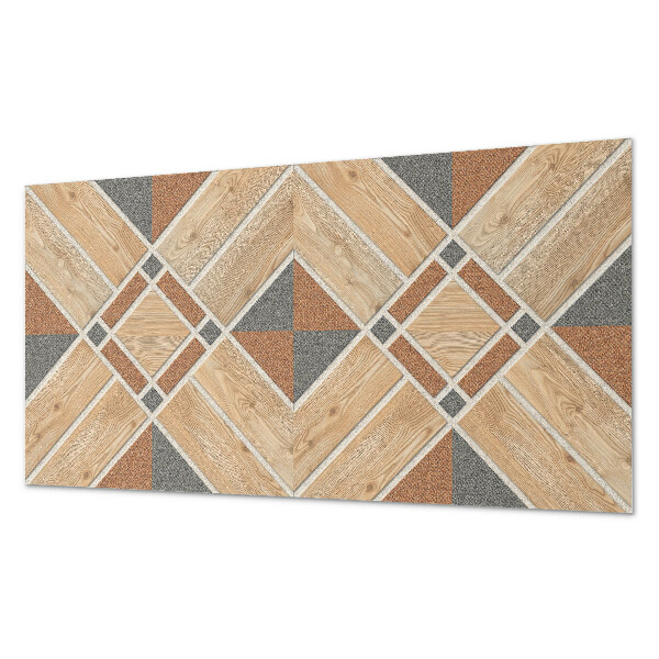 Panneau mural pvc Motif géométrique avec du bois