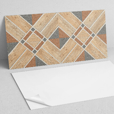 Panneau mural pvc Motif géométrique avec du bois