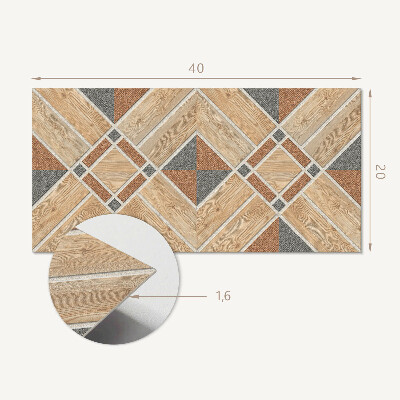 Panneau mural pvc Motif géométrique avec du bois