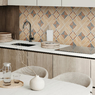 Panneau mural pvc Motif géométrique avec du bois