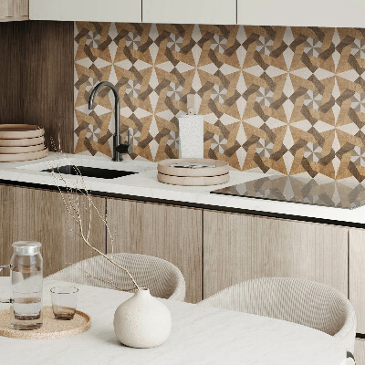 Revêtement mural intérieur Mosaïque de bois polygonale