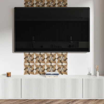 Revêtement mural intérieur Mosaïque de bois polygonale