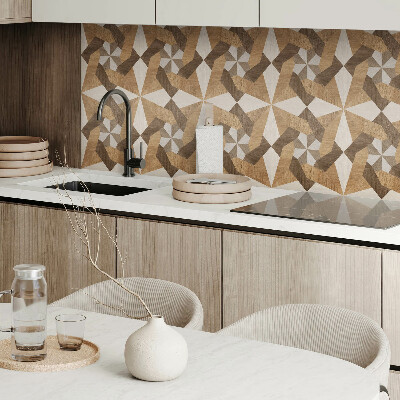 Revêtement mural intérieur Mosaïque de bois polygonale