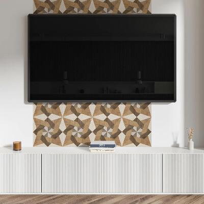 Revêtement mural intérieur Mosaïque de bois polygonale
