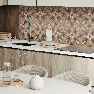 Panneau mural pvc Motif floral en bois