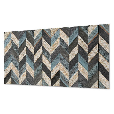 Panneau mural pvc Motif en zigzag avec du bois